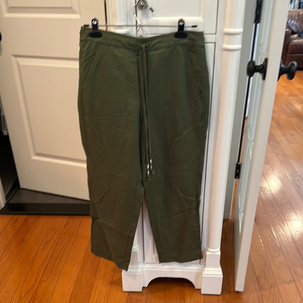J Crew Olive Cropped Drawstring Pants